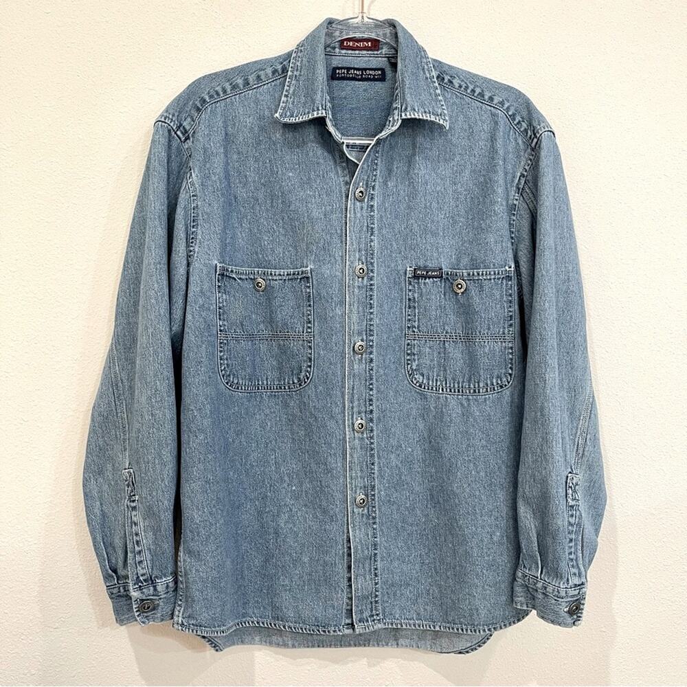 Vintage Pepe Jeans London Portobello Road W11 Denim Button Up Shirt - Small